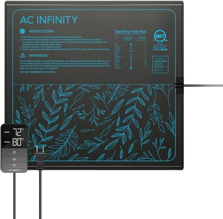 AC Infinity SUNCORE H5, Sämlingsmatte 20 x 20,75 mit digitalem Thermostatregler für genaue Temperaturniveaus, wasserdichtes Heizkissen für Indoor-Gartenarbeit, Hydrokultur, Keimung, Klonen