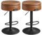 VASAGLE EKHO Kollektion - 360° drehbarer Barhocker, 2er Set, höhenverstellbarer Barstuhl, mit Stauraum, Kunstleder, Nähte, Mid-Century-Modern-Stil, Küche, Hausbar, einfache Montage, karamellbraun