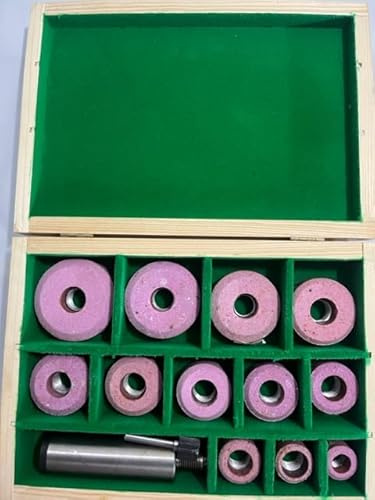 Sioux Ventilsitz Pink Schleifscheiben Set 12 Stück mit Steinhalter Sternantrieb Gewinde 11/16 Zoll I 80er Körnung Medium I Boxed Set