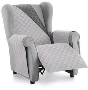 Textil-home Sesselschoner Relax MALU, 1 Sitzer - Reversibel gepolsterter Sofaschutz. Farbe Hellgrau