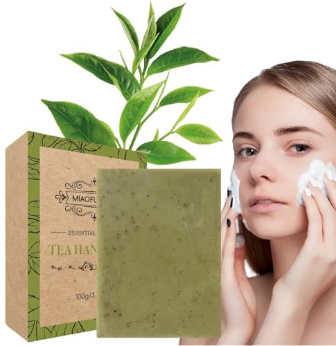 Tea Tree Soap - Natural Soap With Olive Essential Oil - Nourishing & Smoothing Soaps Bar - Handmade Soaps for All Skin Types - Reduces Dark Spots
