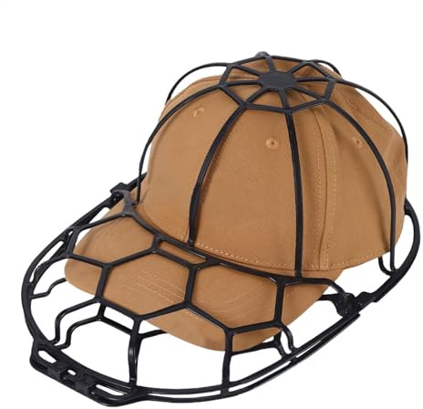 Jaula de Lavado de Sombreros, Jaula de Lavado de Gorras de béisbol para Lavadora, Soporte para Lavar Sombreros para Mantener la Forma del Sombrero, Color Negro, Negro