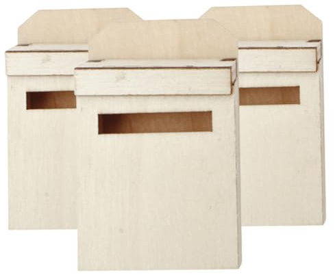 Toyvian 3 Pièces Boîte Aux Lettres Jouets Maison De Poupée Kit Boîte Aux Lettres pour La Décoration Miniature Boîte Aux Lettres en Bois Petite Boîte Aux Lettres Artisanat Boîte Aux