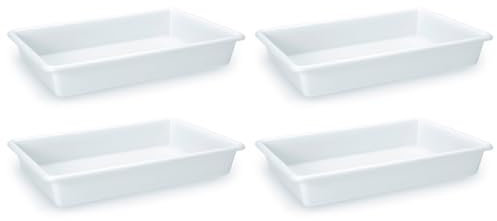 AC - Pack de 4 Bandejas Frigorificas - Capaciadad de 13 L - Fabricado en Plástico - Apto para Microondas y Congelador - 8,5 x 40,5 x 54,5 cm - Color Blanco