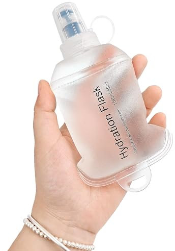 GYGYL Gourde souple de 150 ml en TPU pliable pour sac d'hydratation, gilet de course, bouteille d'eau pliable anti-fuite pour randonnée, cyclisme, escalade, jogging - Blanc