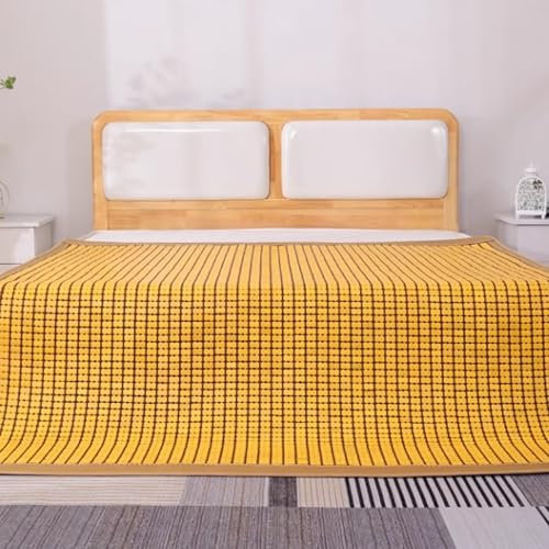 Atmungsaktive Bambus-Matte Bett Schlafen Pad,Bambusmatte Sommer-Schlafmatten Matratzen,Karbonisierte Mahjong-Bambusmatte,Faltbare doppelseitige Bambusmatte,Sommerschlafmatte für Einzel- und Doppelbett