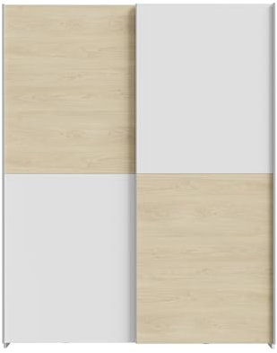 AVANTI TRENDSTORE - Freddy 2 Schwebetürenschrank mit 2 Schiebetüren aus laminiertem Holz, weiß, sehr geräumig und stilvoll.