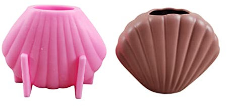 Btgghytr Moules en silicone pour artisanat en résine - Moule unique en forme de coquillage pour pot de fleurs - Moule en silicone pour pot de fleurs - Moule en béton pour pot de gypse