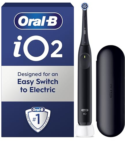 Oral-B iO2 Electric Toothbrush, Toothbrush for Adults with Travel Case, Oral B (Night Black)
