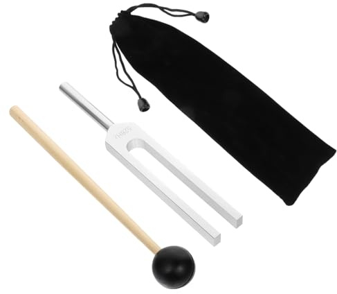 HYTROVE 528hz Stimmgabel Satz aus Aluminiumlegierung mit Klöppel und Tasche Silber Geeignet für Yoga Meditation und Gitarrenstimmung