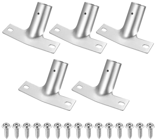 5 Stück 23,5 mm Besenstiel Halterung, Metallstielhalter für Besenstiele | Besen Halterung Besenstielhalter bis ø 23,5 mm Besenstielhalterung Set, mit 15 Stück Schrauben