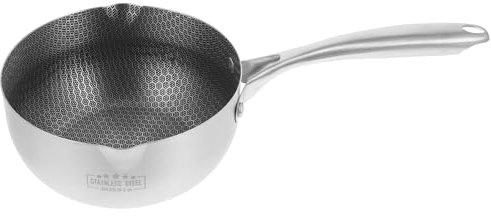 VINTORKY Sartén Inoxidable Antiadherente de 20 Cm Cacerola Japonesa Mango Ergonómico para Cocinar Ramen y Freír Utensilio de Cocina Duradero