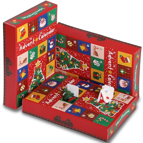 Bigqin 5pcs Advent Calendar 2026 Christmas Advent Calendar with 24 Surprise Space to Fill,Cardboard Christmas Gi ft Boxes, Surprise Game as Gift for Boys and Girls