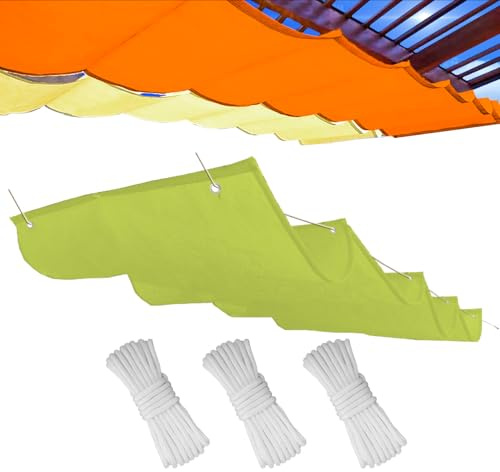 Tenda avvolgibile regolabile a onde 1,2 x 2,6 m, protezione UV 95%, impermeabile, con occhielli, tenda avvolgibile per esterni, pergola, giardino, balcone, beige chiaro