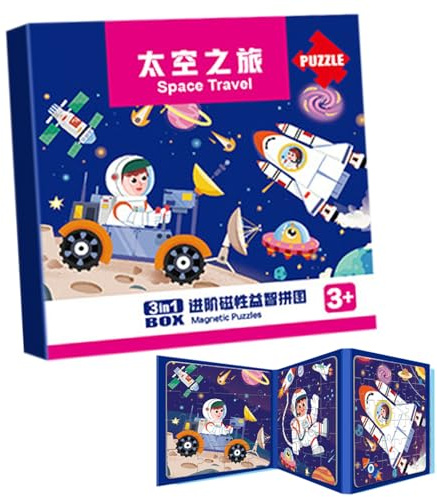 Magnetisches Puzzlebuch – Montessoři Toys | Lernreise-Puzzle für und Mädchen im Alter von 2-6 | Magnetisches Lernpuzzle für Autoren von Autos für Kinder