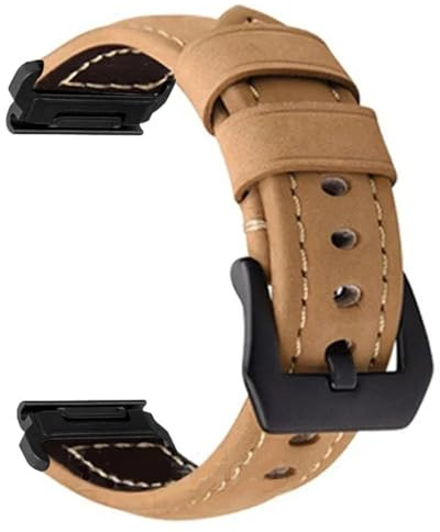 22, 26 mm Leder-Quickfit-Armband passend for Garmin Epix Pro 47/51 mm/Tactix 8 7 Pro/Fenix ​​8 7 7X/Enduro3(YellowBlack,22mm)