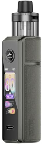 VOOPOO DRAG X3 – Kit 80 W con pantalla táctil 1,66″, sensor de desbloqueo capacitivo, compatible PnP X, batería externa (18650/21700) no incluida, sin líquido y sin nicotina (Gray Metal)