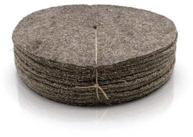 Chimney Sheep Lot de 10 Tapis de paillage Ronds en Pure Laine 40 cm