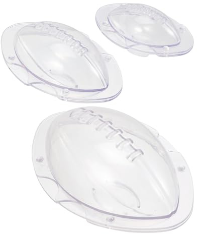 TOYANDONA Lot de 3 Moules à Gâteau Rugby en Silicone Transparent, Antiadhésif, Tailles Variées pour Décoration Pâtisserie, Cuisson Uniforme, Démoulage Rapide, Ustensiles Cuisine pour Fêtes