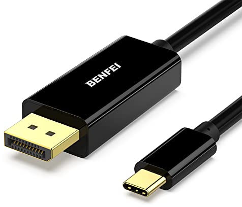 BENFEI Câble USB C vers DisplayPort 4K @ 60Hz, Thunderbolt 3 vers DisplayPort de Port d'affichage mâle à mâle Cordon plaqué-1.8M
