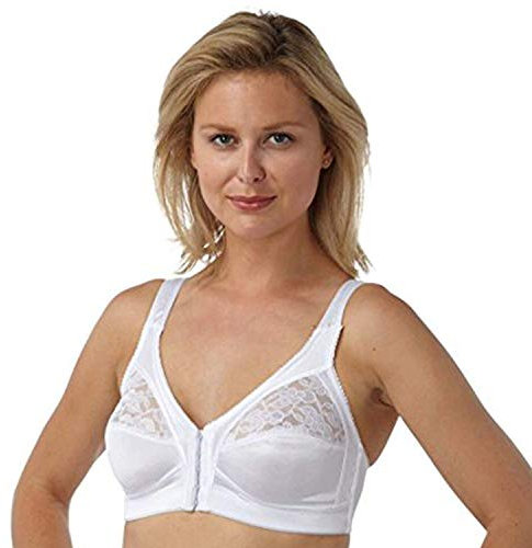 Marlon Women Front Fastening Soft Cup Non Wired Bra Cup B-E 1 Pack White 40D