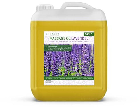 Kitama Massageöl Aroma Lavendel - Körper-Öl für Massagen - Pflegeöl - Aroma-Öl - pflegendes Entspannungs-Öl - 5000ml (5-Liter)