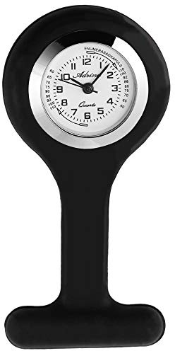 Adrina Unisex – Uhr Krankenschwesteruhr Silikon Ansteckuhr Analog Quarz 4100007-004
