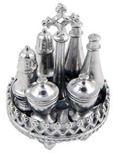 Melody Jane Puppenhaus 7 Teile Silber Set Metall Geschirr Esszimmer