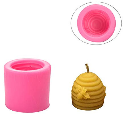 WANDIC Silikonkerzenform, 1 Stück Bienenwabenform Zylinder Silikonform für DIY Candle Soap Clay Crafts