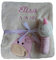 Wuff-Dogsworld Babydecke mit Namen Bestickt Babyspielzeug Baby Geschenk Geburt Taufe (beige Giraffe rosa)