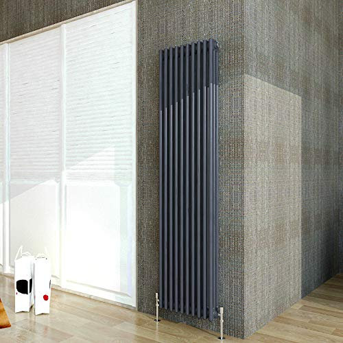 Acezanble∣Traditional 3 Column Radiator Vertical Tall Rads Cast Iron Style anthracite-1800x470mm Centre Heating