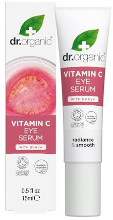 Dr Organic Guave Augenserum, Vitamin C, Aufhellend, Für Männer und Frauen, Natürlich, Vegan, Tierversuchsfrei, Paraben- & SLS-frei, Zertifiziert Bio, 15ml
