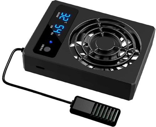 jiingekk Terrarien Fan Hangable Coolers Terrariums Cooling Fan With LED Temperature Display Reptiles Tanks Air Coolers Device Reptiles Habitat Improvement