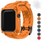 Fullmosa Compatible with Apple Watch Straps 44mm with Bumper Case for Men Women, TPU Rugged iWatch Strap with Screen Protector for Apple Watch Series 6/5/4/SE/SE2, 44mm, Orange