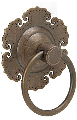 Fyearfly Antik-Messing-Schrankgriffe, Schubladengriffe, goldene Schrankgriffe, antike Schubladengriffe, Blumenförmiger Haustürgriff, Vintage-Türklopfer, Bronze-Möbelgriff für Schranktürschublade