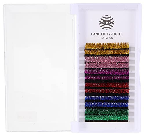 Lurrose Extensions de Cils à Paillettes Colorées 6 Paires de Faux Cils Colorés Cils Naturels de Maquillage Des Yeux pour La Fête de Noël D'halloween（Couleur aléatoire）