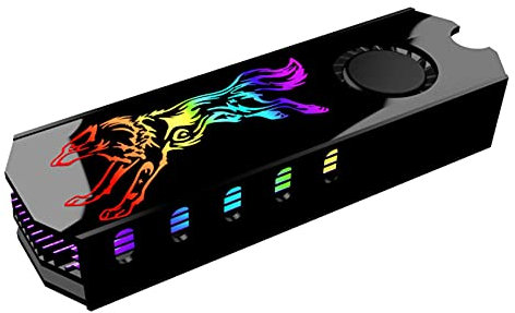 Hausdec M2 SSD Heatsink Cooler Vest 5V ARGB M.2 2280 Solid State Disk Hard Drive Radiator Cooling Fan Thermal Pad