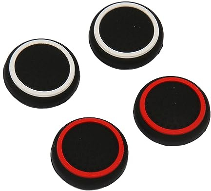 4 Stück Weiche Silikon-Daumengriffkappen, Verhindern Verrutschen, Ersatz-Joystick-Daumen-Stick-Kappe für Steam, ROG-Konsolen