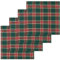 Fituenly 4pcs Weihnachten Schottische Plaid -Stoff Servietten Klassiker Rotgrüne Plaiddinner Servietten Für Weihnachten Feiertagstischdekoration