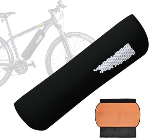 KeepUping E Bike Battery Protective Cover 30-38 cm Circumference, Reflective Battery Protective Cover E-Bike at Night, Neoprene Waterproof and Cold-Proof, Universal Fit, for Integrated Frame Battery