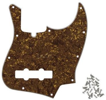ROZILO Gold Pearl Jazz Bass Pickguard 10 Loch Gitarre Pickguard für 4 Saiten Fender Jazz Bass Modern Style