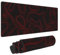 Red Minimalist Topographic Contour Mouse Pad XL Extended Mouse Mat, Non Slip Rubber Base Stitched Edge Gaming Pc Mousetop Large Mice Pad,31.5 X 11.8 Inch