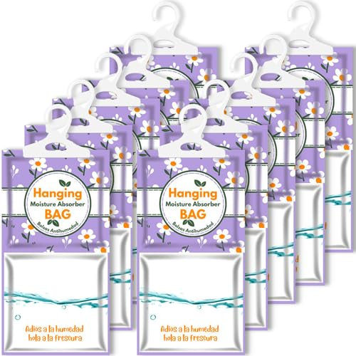 Hooolee® Luftentfeuchter beutel Hängen, 10 Packs 100g Entfeuchter Beutel Gegen Feuchtigkeit Anti-Schimmel Kleiderschrank Feuchtigkeitsabsorber feuchtigkeitsbeutel für Keller/Schlafzimmer/Schrank