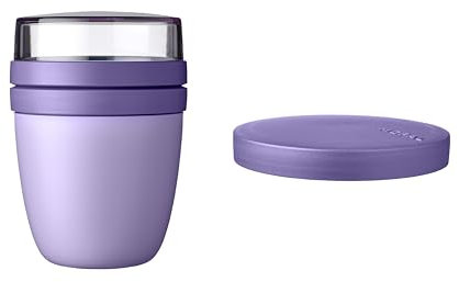 Mepal - Lunchpot Switch Ellipse - mach aus deinem Lunchpot einen Snackpot - Praktischer Müslibecher - Geeignet für Tiefkühler, Mikrowelle & Spülmachine - Vivid Lilac