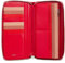 DUDU Portafoglio Donna Grande con Cerniera RFID in Pelle Nappa Zip Around 14 Tasche Porta Carte di credito e Portamonete Rosso fiamma