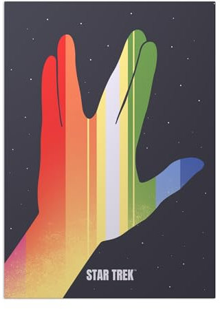 Displate Offiziell Star Trek MetallPoster Magnetische Befestigung Inklusive Lizenziert Bilder Hochwertiges Poster Star Trek Universe Star Trek Minimalistic Poster 45 cm x 32 cm