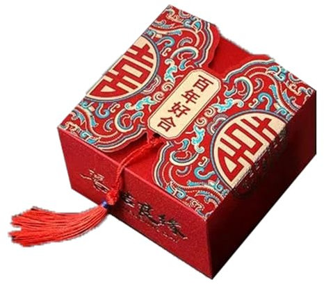3 Pièces Boîtes à Faveur De Fête De Mariage, Coffrets Cadeaux De Chocolat XI De Style Chinois avec Glands Espace Spacieux Conception De Poche Boîte à Bonbons XI Chinois Robuste (Un)