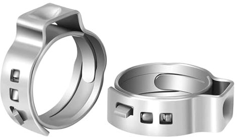 20 pièces une oreille colliers de serrage en continu 304 clips de tuyau en acier inoxydable serrage rapide collier de serrage 6.5mm à 95.0mm,17.8,21.0mm