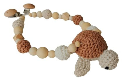 Kinderwagenkette Schildkröte gehäkelt (Braun)