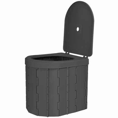 WODFARR Toliet tragbare Camping-Toilette für Männer und Frauen, hygienischer Eimer für Auto, faltbar, für Erwachsene, (mit Deckel), praktisch